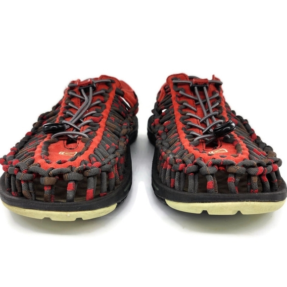 Keen Uneek Red & Grey Two-Cord Bungee Lace Open-Air Sandals - Picture 3 of 12